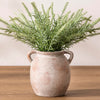 Dobbyby Ceramic Flower Vase 7.6 inch Farmhouse Rustic Vase Decorative Pottery Terracotta Vases for Home Decor Table Mantle Fireplace Living Room Bathroom Wedding Centerpiece (Whitewashed)