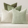 MIULEE Boho Farmhouse Sage Green Throw Pillow Covers 18x18 Inch Set of 4 Mordern Nordic Cushion Covers Soft Corduroy Spring Home Decor for Couch Bed Sofa Living Room Forest Green