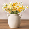 Dobbyby Ceramic Flower Vase 7.6 inch Farmhouse Rustic Vase Decorative Pottery Terracotta Vases for Home Decor Table Mantle Fireplace Living Room Bathroom Wedding Centerpiece (Whitewashed)