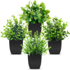 Der Rose 4 Pack Fake Plants Mini Artificial Greenery Potted Plants for Home Decor Indoor Office Table Room Farmhouse Bathroom Decor