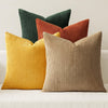 MIULEE Boho Farmhouse Sage Green Throw Pillow Covers 18x18 Inch Set of 4 Mordern Nordic Cushion Covers Soft Corduroy Spring Home Decor for Couch Bed Sofa Living Room Forest Green