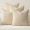 MIULEE Boho Farmhouse Sage Green Throw Pillow Covers 18x18 Inch Set of 4 Mordern Nordic Cushion Covers Soft Corduroy Spring Home Decor for Couch Bed Sofa Living Room Forest Green